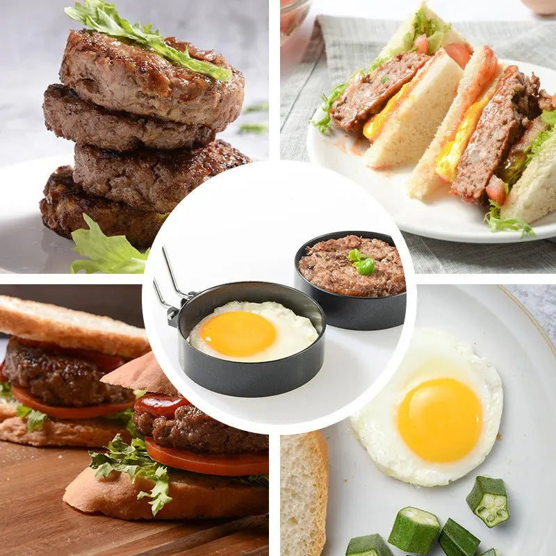 Creative thickened stainless steel non stick coating circular egg fryer hamburger patty mold eprolo