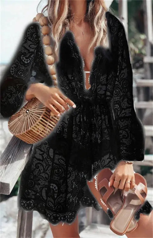 Hot Summer Lace Crochet Bikini Cover-Up