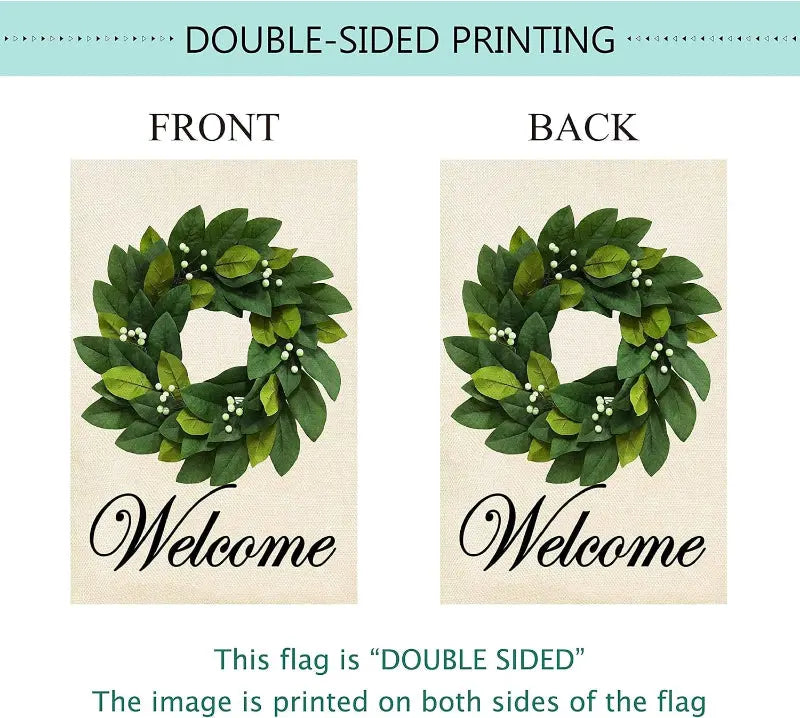 Magnolia Leaves Welcome Garden Flag