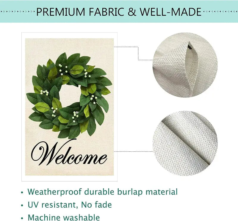 Magnolia Leaves Welcome Garden Flag
