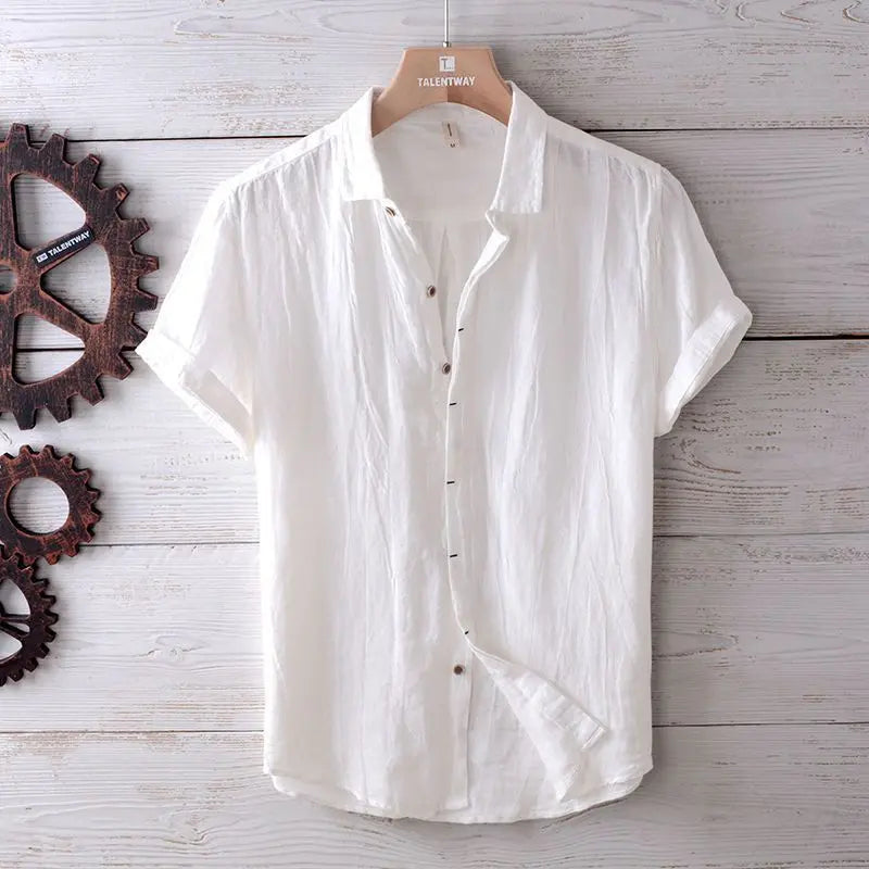 Men's Retro Distressed Linen Shirt