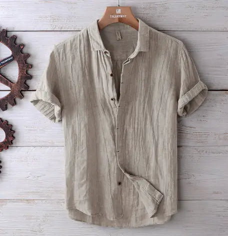Men's Retro Distressed Linen Shirt