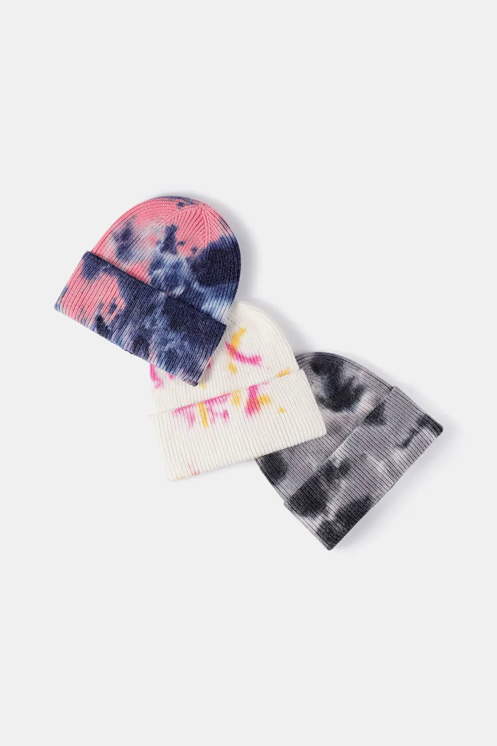 Stylish Tie-Dye Cuffed Rib-Knit Beanie Trendsi