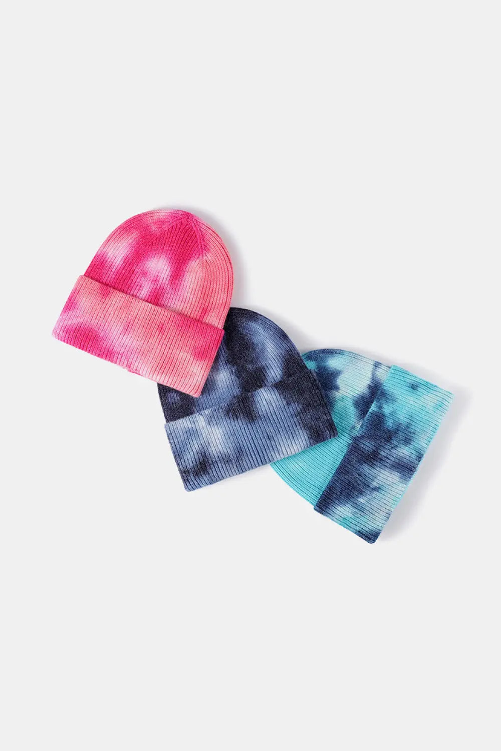Stylish Tie-Dye Cuffed Rib-Knit Beanie Trendsi
