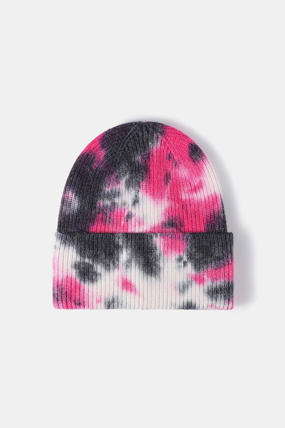 Stylish Tie-Dye Cuffed Rib-Knit Beanie