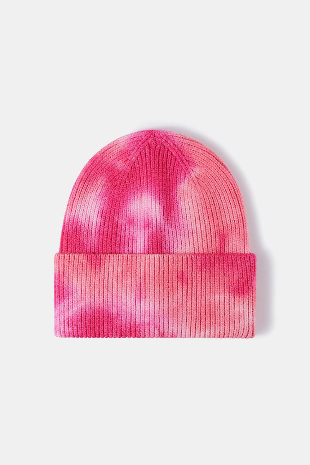 Stylish Tie-Dye Cuffed Rib-Knit Beanie