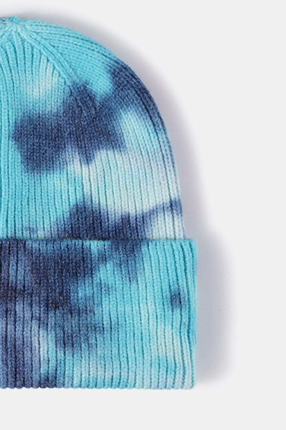 Stylish Tie-Dye Cuffed Rib-Knit Beanie