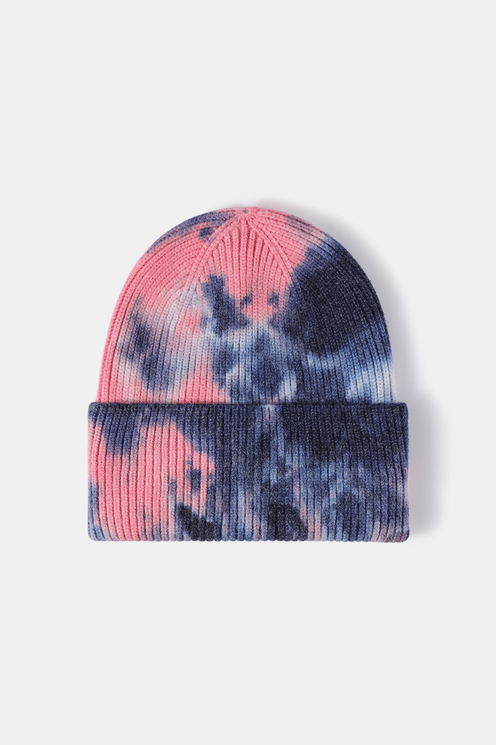 Stylish Tie-Dye Cuffed Rib-Knit Beanie