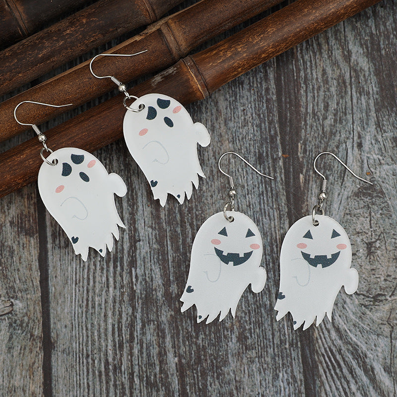 Acrylic Alloy Ghost Dangle Earrings