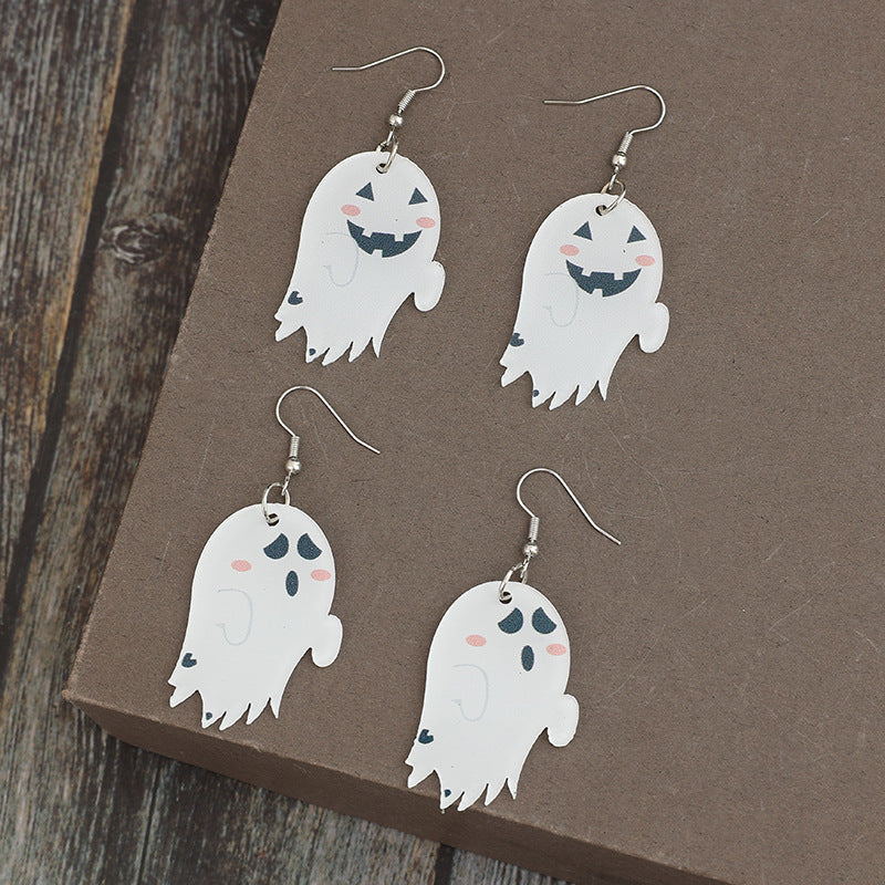 Acrylic Alloy Ghost Dangle Earrings