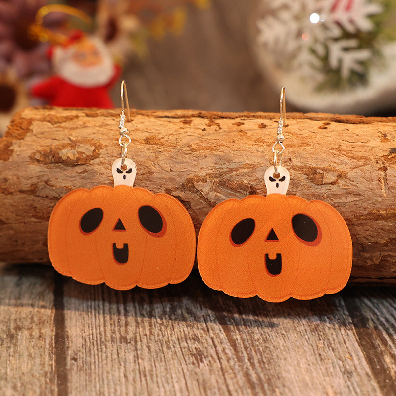 Acrylic Alloy Pumpkin Shape Earrings