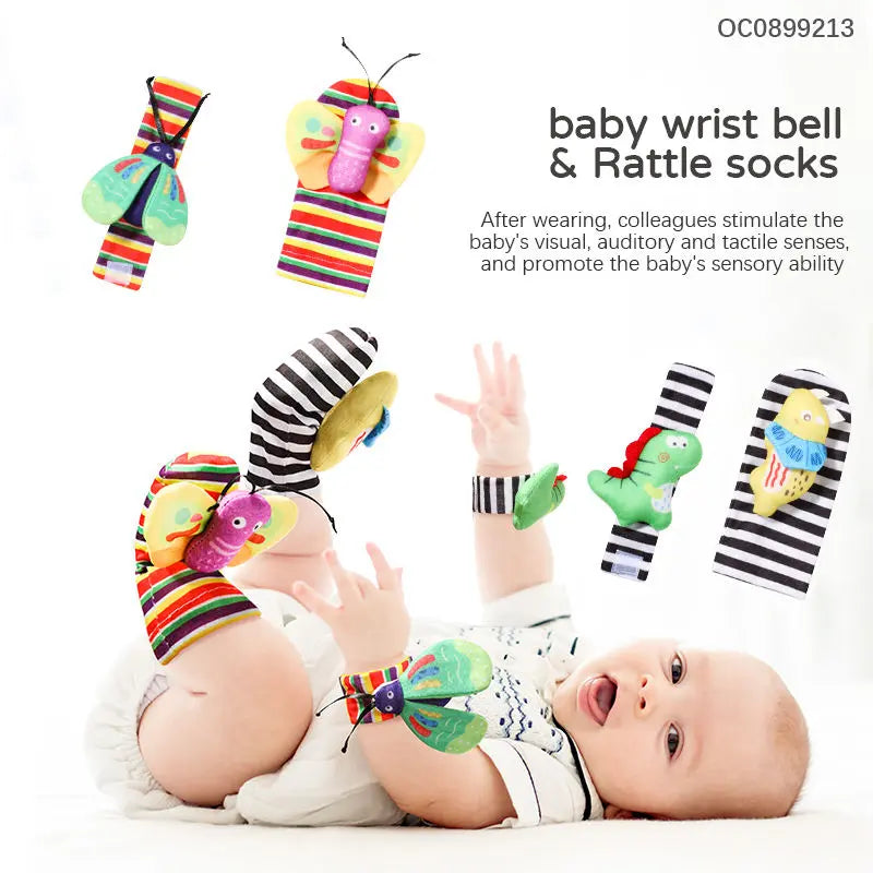 Baby Toys Wrist Ringing Socks Comfort Set