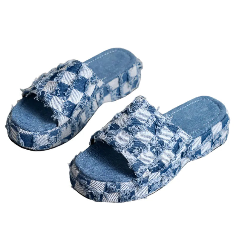 Raw-Hem-Plaid-Platform-Sandals