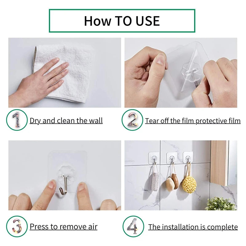 Seamless Self-Adhesive Wall Hooks