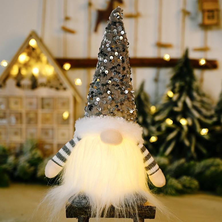 Sequin Light-Up Faceless Gnomes