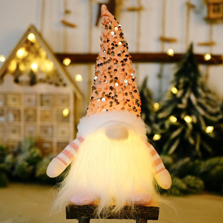 Sequin Light-Up Faceless Gnomes