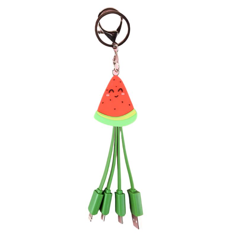 Watermelon Smiling Face Charging Cable Keychain