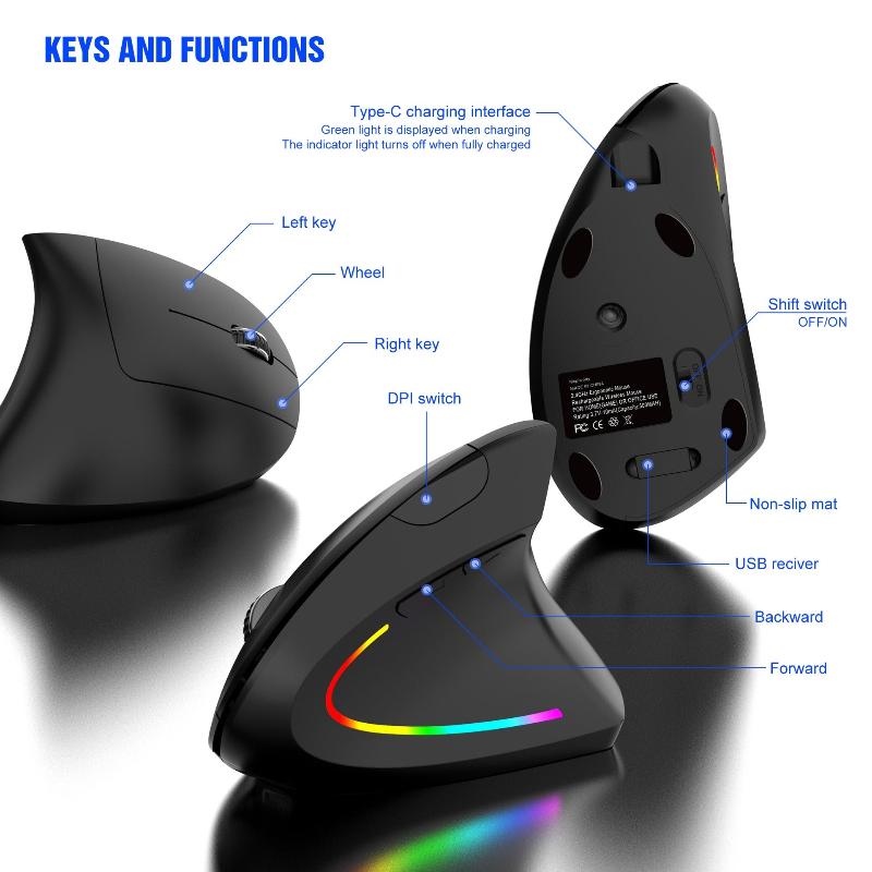 Wireless 2.4G Vertical Mouse