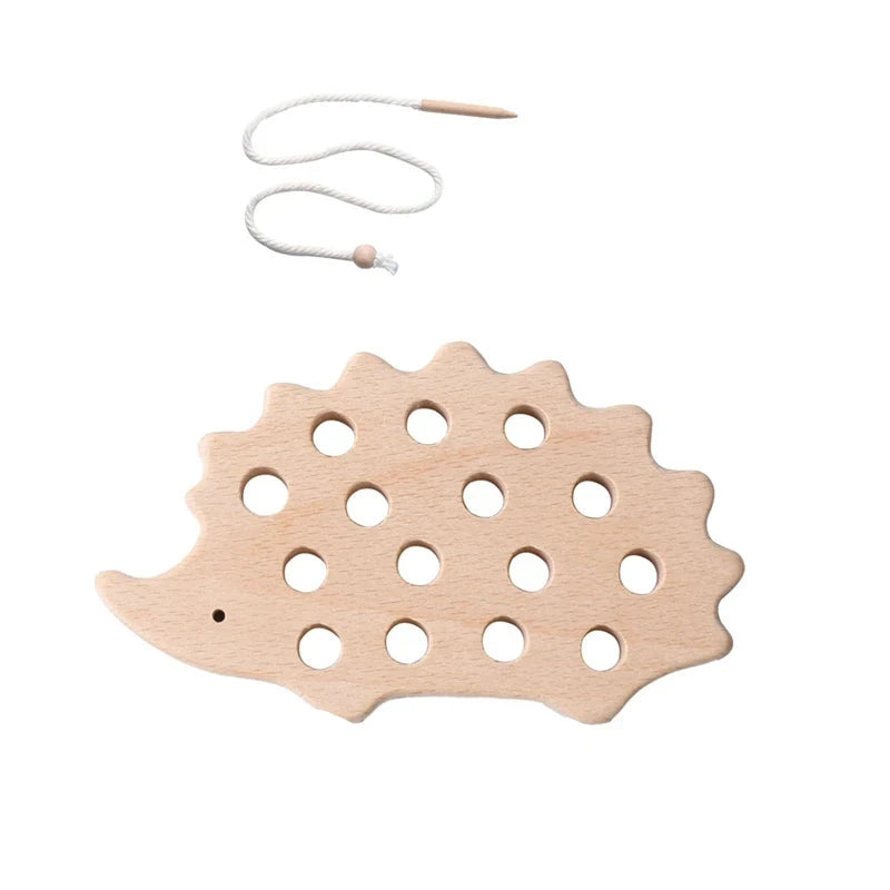 Wooden Hedgehog Threading Board