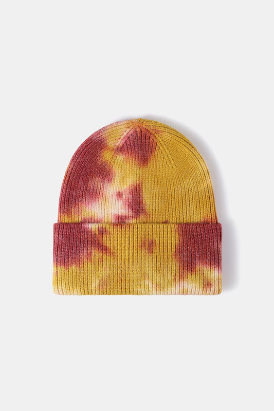 Stylish Tie-Dye Cuffed Rib-Knit Beanie