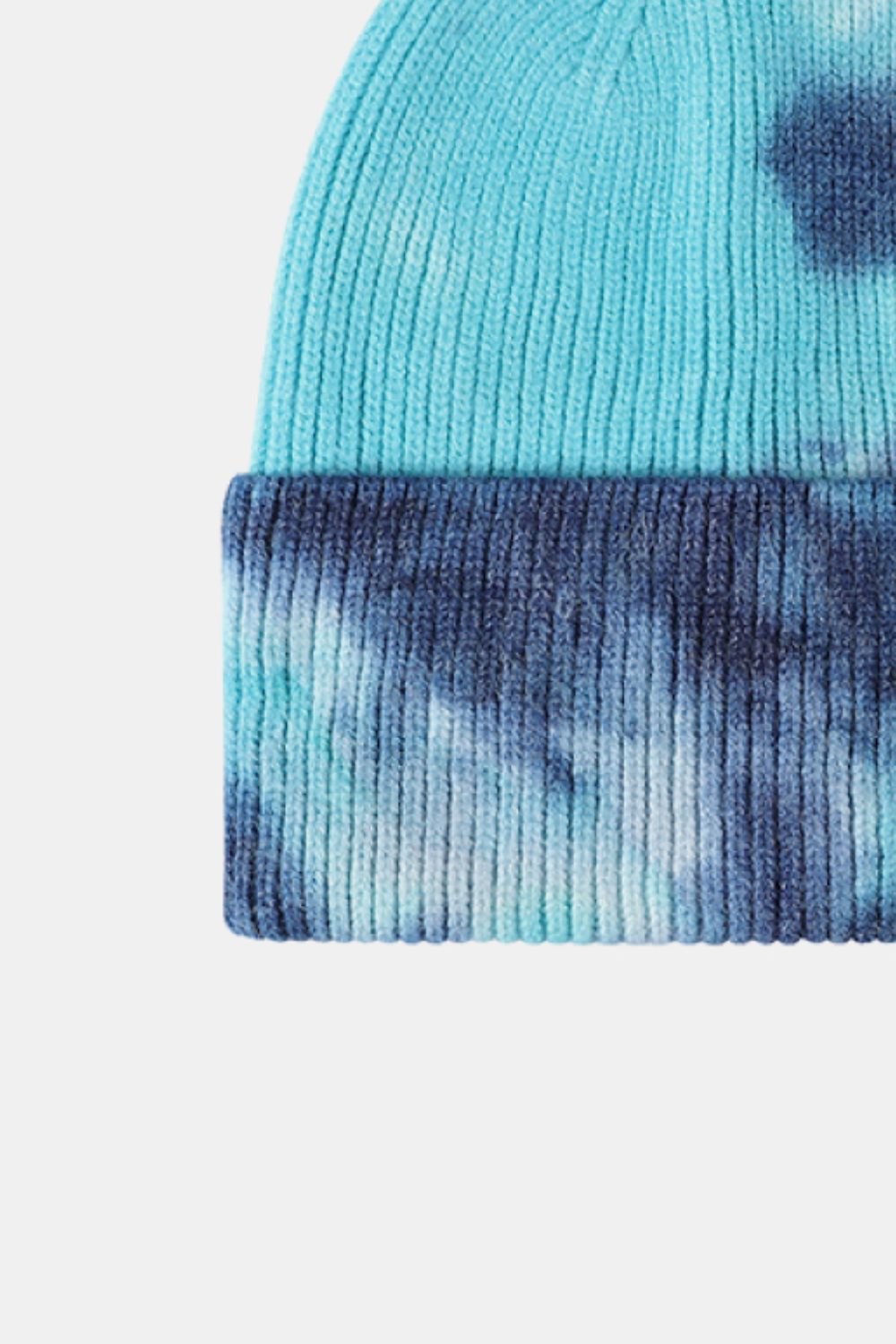 Stylish Tie-Dye Cuffed Rib-Knit Beanie